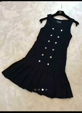 CHANEL 97P Navy Stretch Dress Size 36 Vintage Authentic France SR2302