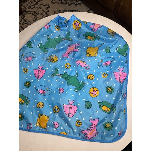 Betty Dain Kids Sea Life Hair Cutting Cape Blue Underwater Fish Shark Style 400