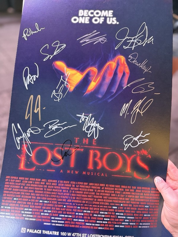 FINAL The Lost Boys Broadway Musical Cast Signed Poster WindowCard Bean Bourzgui