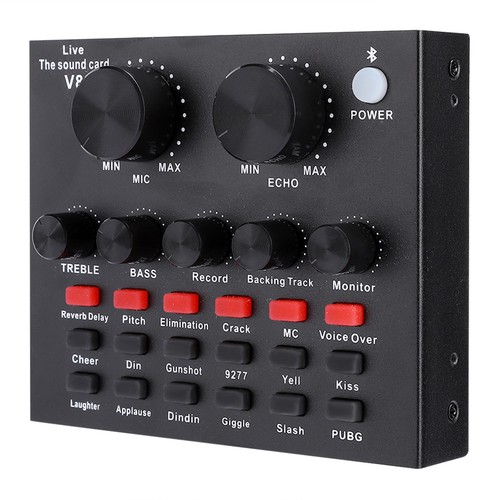 V8 Abs Black Bt Volume Adjustment Voice Change Live Broadcast Sound Card F SPC - Afbeelding 11 van 12