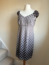 Pepperberry Bravissimo Polka Dot Dress Size 16 Lilac Black Cap Sleeve Occasion