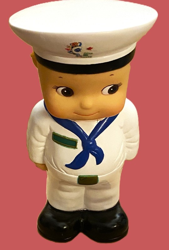 8-inch Kewpie Sailor Bank Hard Plastic Mascot Kewpies Rose O'Neill Kewpish Love