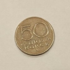 Moneta Del Mondo 50 ORE Norvegia 1977-AB