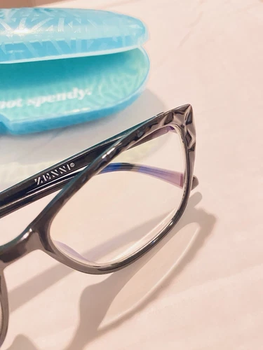 NEW! Zenni Black Cat Eye Geometric Texture Rims +0.75 Fashion Reading Glasses