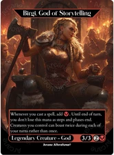 Birgi, God of Storytelling - Full Art Altered Art Custom Proxy Cards