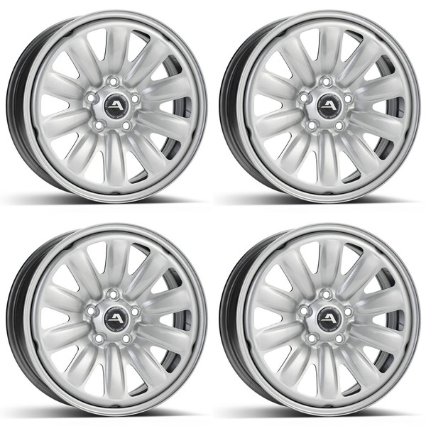 4X Alcar Hybrid Stahlfelgen 4-131200 01 Silver 6.0Jx15 ET47 5X112 FüR Volkswagen-image