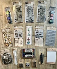 New! TIM HOLTZ Idea-ology Stamps Stencils Adornments Watercolor Ephemera LOT!!