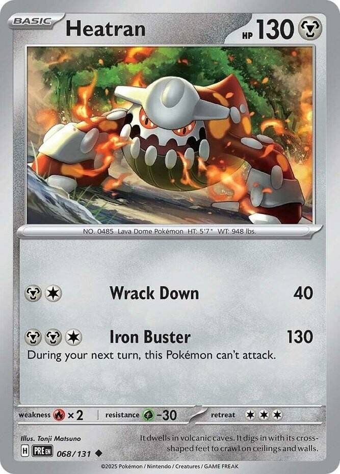 Heatran - 068/131 - Uncommon - Reverse Holo - Near Mint