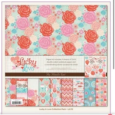 My Mind's Eye 12x12 Scrapbook Paper Kit ~ Lucky In Love NEW - Hearts, Valentine