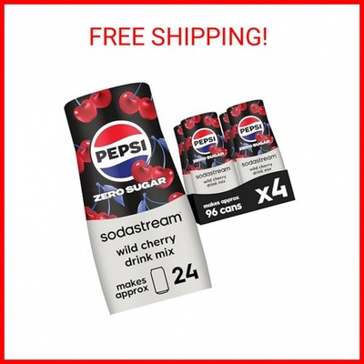 SodaStream Pepsi Wild Cherry Zero Sugar Drink Mix (440ml, Pack of 4)