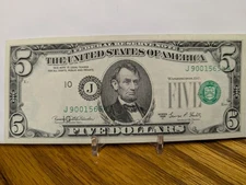 1969 C $5 Dollar Bill FRN Note Misaligned Over Print ERROR 