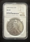 United States Mint American Eagle 1994 1 oz Silver NGC MS 69 Coin 0.999