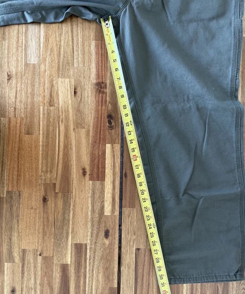 Pantalones de lona Carhartt resistentes al fuego FR verdes CAT 2 para hombre 40X30 calce suelto FRB159 Foto 3 de 4