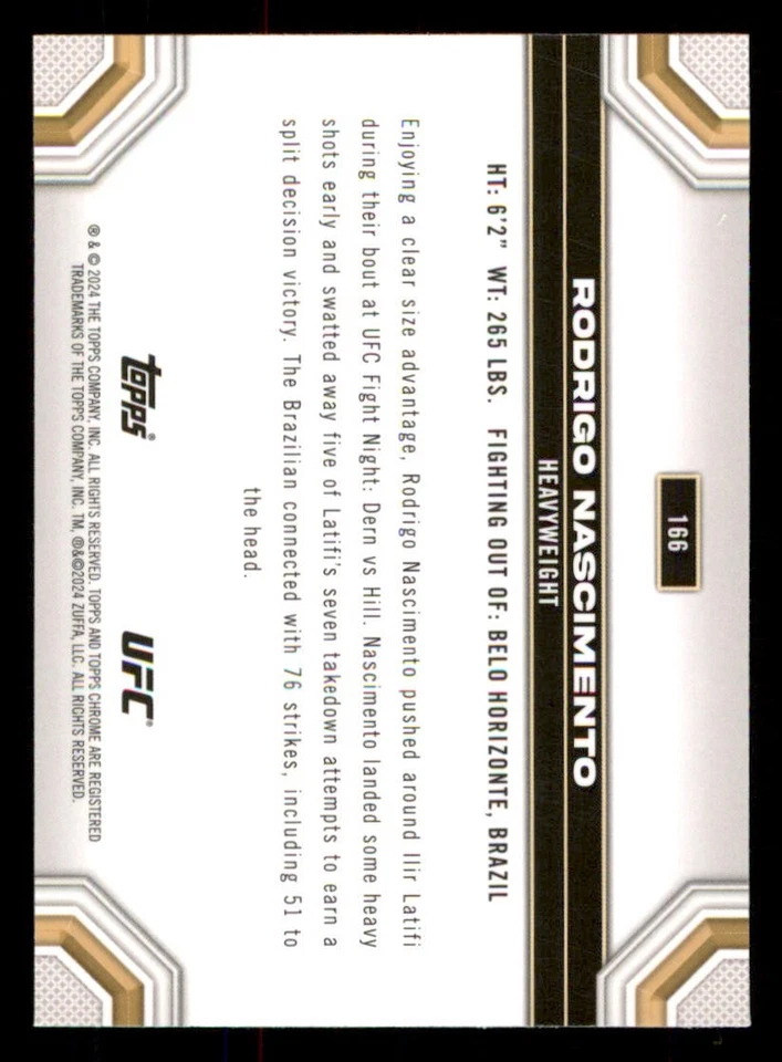 2024 Topps Chrome UFC #166 Rodrigo Nascimento RC - Image 2 of 2
