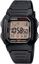 CASIO W-800HG-9A Digital Watch Gold Black Resin 100M Water Resistant LED Alarm