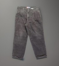 Chaps Ralph Lauren Corduroy Pleated Pants Men’s 36x30 Relaxed Fit Gray Vintage