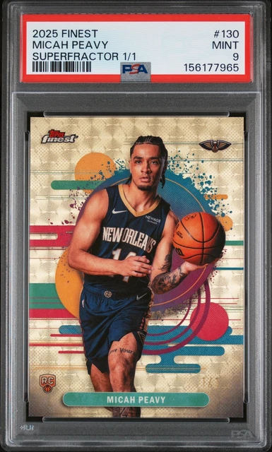 2025 TOPPS FINEST SUPERFRACTOR 1/1 #130 MICAH PEAVY ROOKIE RC 1/1 PSA 9