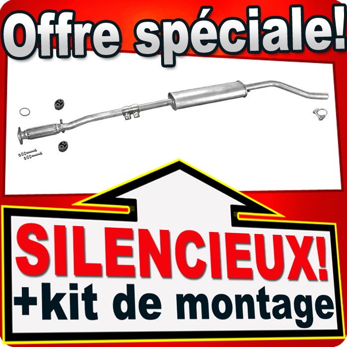 Silencieux intermédiaire Fiat Punto II 1.2 résout bruit fuite échappement 1999-2006