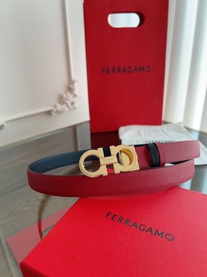 Salvatore Ferragamo Gancini Belt Reversible Leather Women Adjustable Luxury