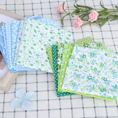 GE 25x25cm 14Pcs Lovely Printed Flower Dot Pattern Cotton Cloth Fabric Assortmen