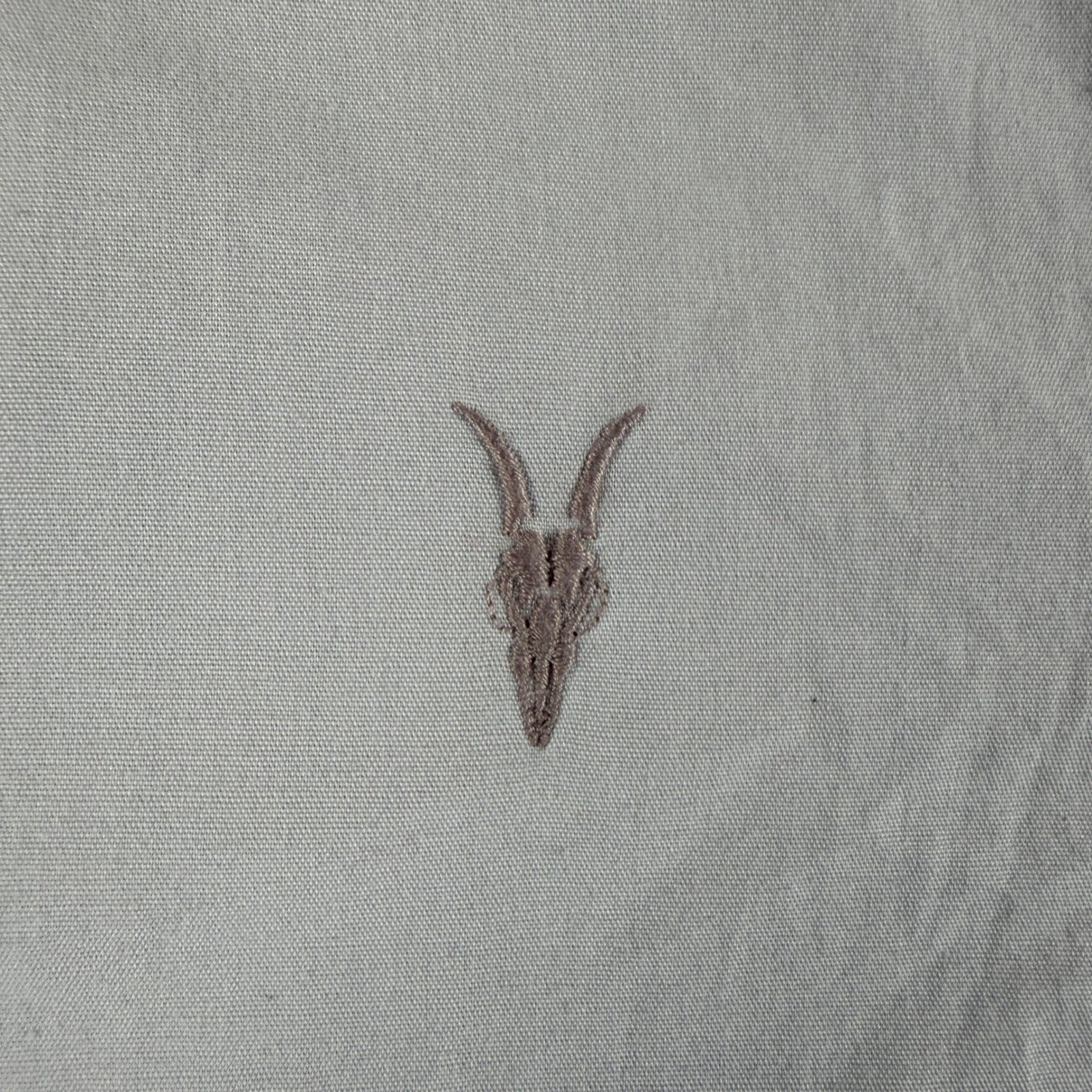 AllSaints Shirt Mens S Gray Short Sleeve Button Down Casual Ram Skull Minimalist image 4