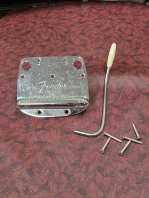 Fender Mustang Tailpiece Vibrato w Original Bar and Mounting Screws 1966
