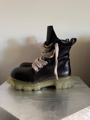 Rick Owens Jumbo Lace Leather Tractor Boots 45