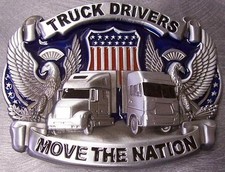 Pewter Belt Buckle American Truck Drivers Move the Nation NEW