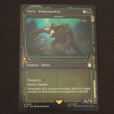Toxic Sheepsquatch - Gemrazer (Showcase) 351 MTG Fallout (PIP) Rare NM