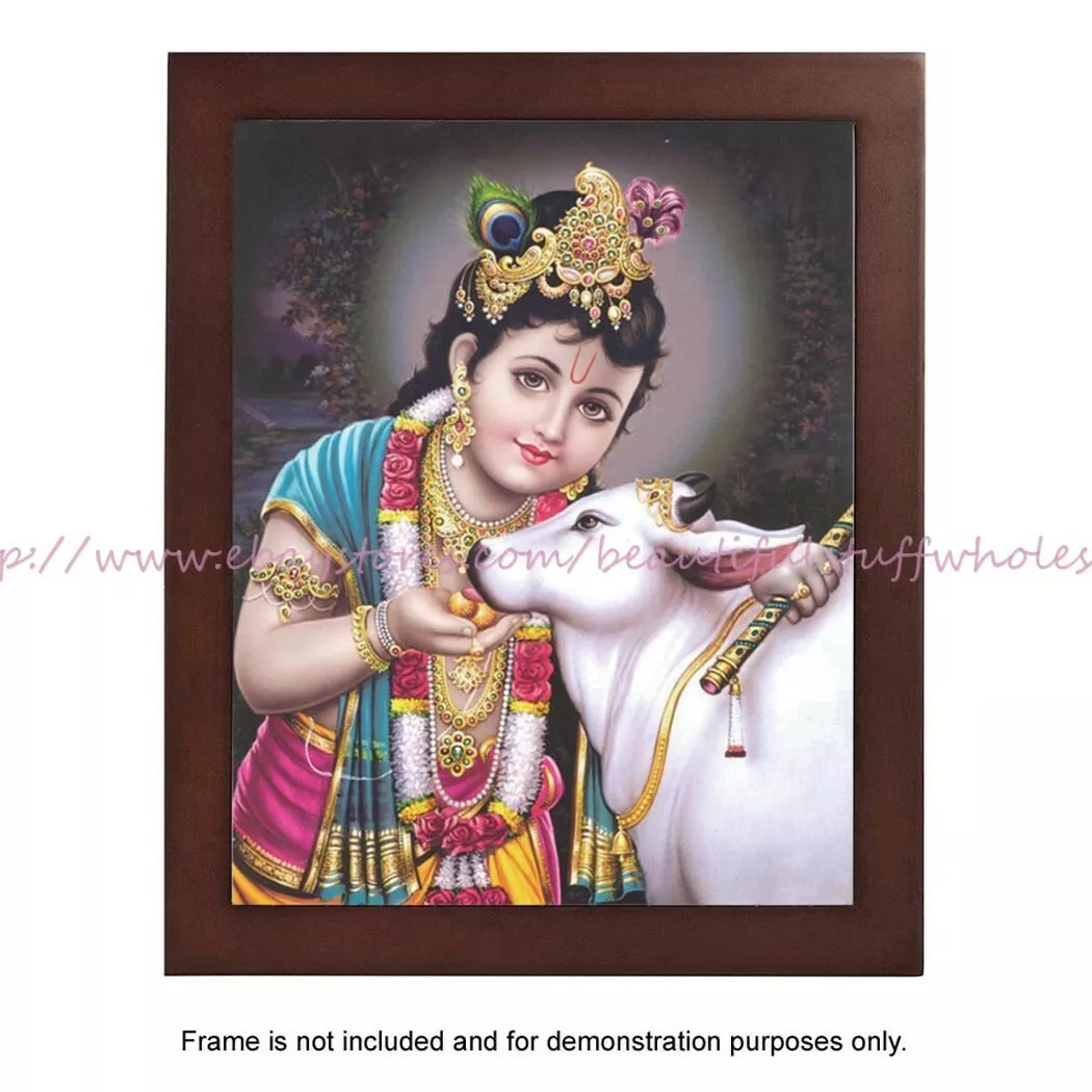 artwork for wall decoration Lord Krishna baby Bal Gopal poster ...