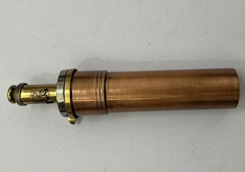 Victorian Style Miniature 4'' Round Cylindrical Vintage Look Copper Gun Bottle - Picture 2 of 15