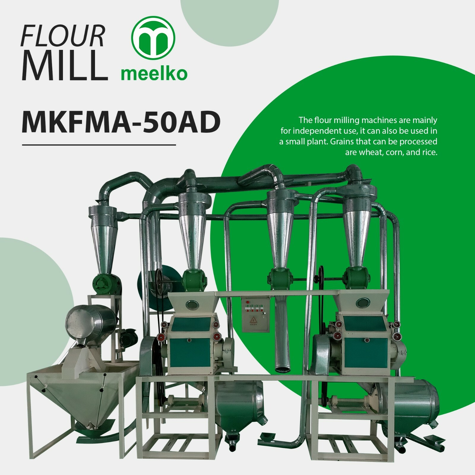 semi automatic flour mill machine