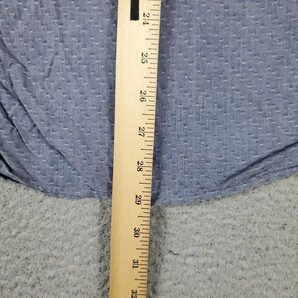 Penguin Shirt Mens 16 Blue Dress Button Up Long Sleeve - Image 4 of 4