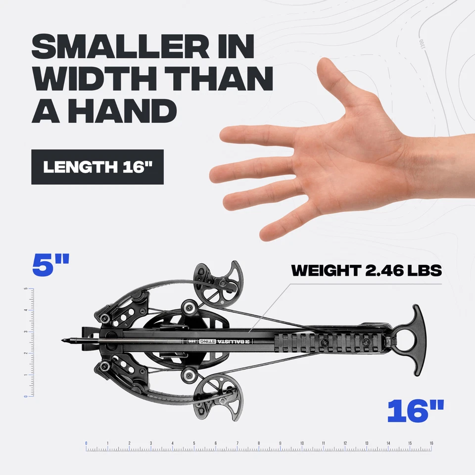 BALLISTA BAT Compound Self-Cocking Small Crossbow 300fps/130lbs/2.46lbs - Image 3 of 4
