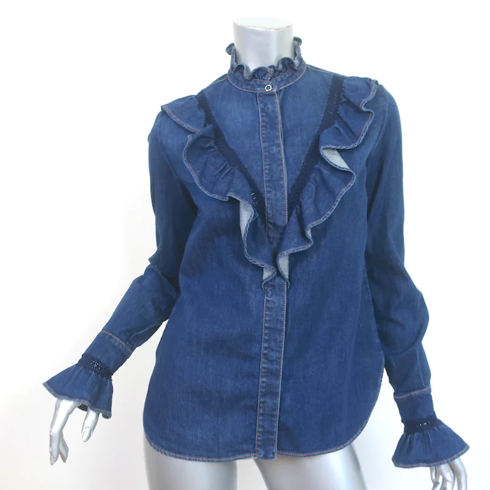 denim shirt ruffle