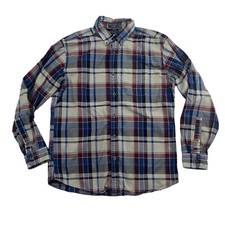 Eddie Bauer CLASSIC FIT Multicolor Plaid Button Up Shirt Long Sleeve Sz M Thick