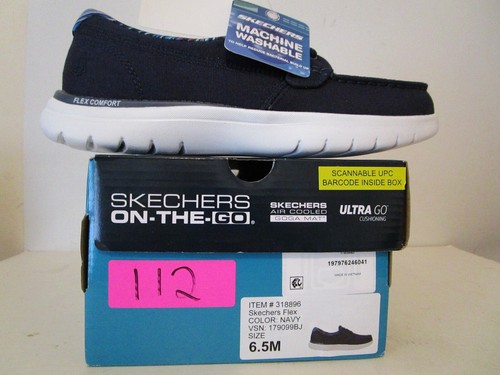 Skechers On the Go Womens Flex Comfort Boat Walking Sneaker Shoe Navy Size 6.5