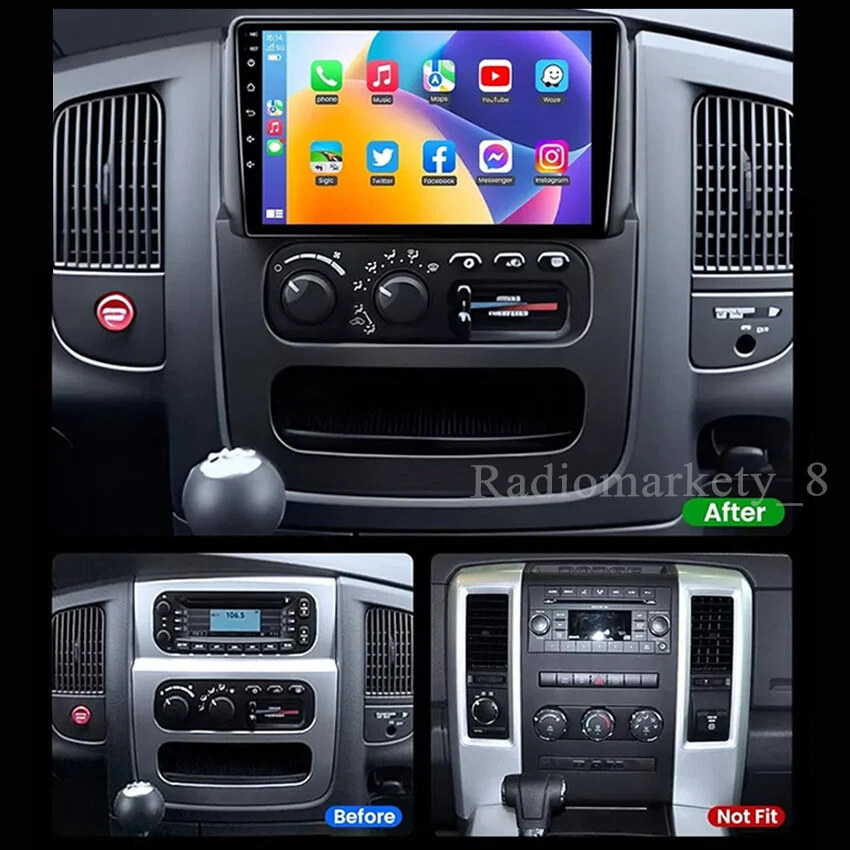 For 2002-2005 Dodge Ram 1500 2500 3500 Android 15 CarPlay Car Stereo Radio GPS - Image 3 of 4