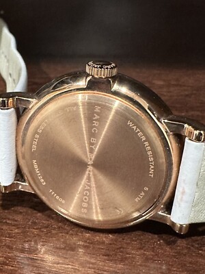 LADIES MARC JACOBS BAKER WHITE LEATHER MBM1283 WATCH | eBay