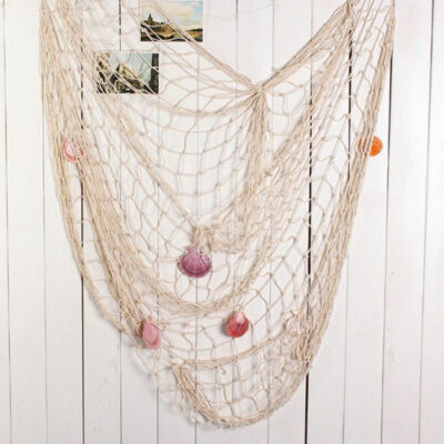 decorative fishing net with shells uk Decoration 6.5 X 3.3Ft Blue Fishing Net Nautical Wall Hanging Fish Nets Decor Netting for Wall Frame Photo Home & Kitchen 2 Pieces Fishing Net Decorative