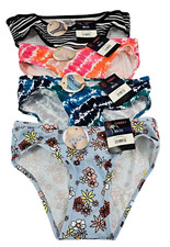No Boundaries Cotton Floral Tie Dye Stripe Cheeky 4-Pack NOBO Panties Size XS