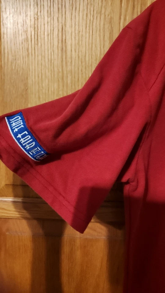 Polo Hombre Rojo Blanco Azul Med. Xact Expressions Cotton Texas Star State Fair Foto 3 de 4