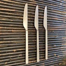 Three (3) LENOX ANGLE DINNER KNIVES - HTF. Contemporary.