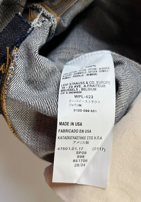 Vintage 90s Levi's LVC 1947 501xx Made in USA R button Selvedge