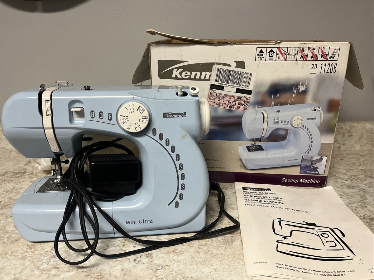 Kenmore Mini Ultra Sewing Machine Baby Blue Model 385 1120 Kenmore Mini Ultra Sewing Machine Baby Blue Model 385 1120