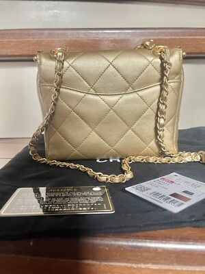 CHANEL 20A Gold Limited Edition Qyilted My Crush Kisslock GHW | eBay