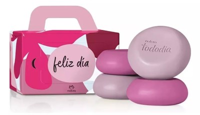 Natura TodoDia - Feliz Dia 4 Bar Soaps - Plum & Pink Ginger - Vegan 