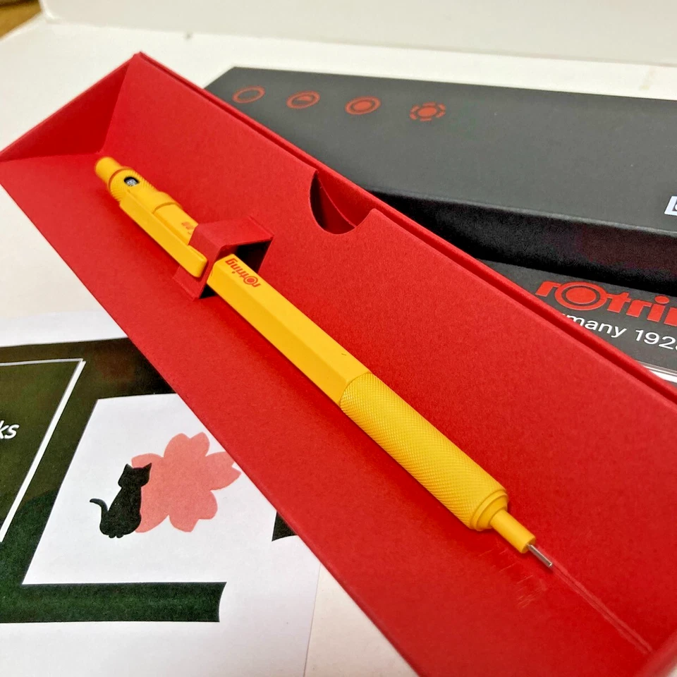 Nuevo Lápiz Mecánico Rotring 600 Amarillo 0.5 mm Loft Color Limitado Con Plomo Foto 3 de 4