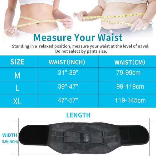 Heated Back Braces, Breathable Back Support Belt with Heating Operated by Rechar - Picture 6 of 12