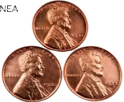 1930+1930-D+1930-S Lincoln Wheat Penny Cent Lot ~ Gem BU (red) ~ 3 Coin Set